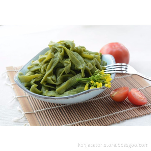 Low carbs and gluten free konjac nudeln, instant shirataki spinach noodles